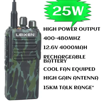 LEIXEN VV-25 UHF Walkie-talkie de longa distância comunicador Genuíno 25W de potência de alta 15Km walkie talkie 400-480MHz Camuflagem