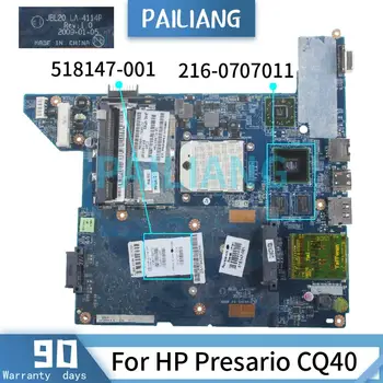 PAILIANG Laptop placa mãe Para o HP Presario CQ40 placa-mãe LA-4114P 518147-001 216-0707011 DDR2 tesed