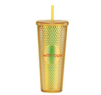 Diamante Radiante Deusa da Copa 710 ml de Verão Frio Copo de Água Copo Com um Canudo de Camada Dupla de Plástico Durian Caneca de Café com logotipo
