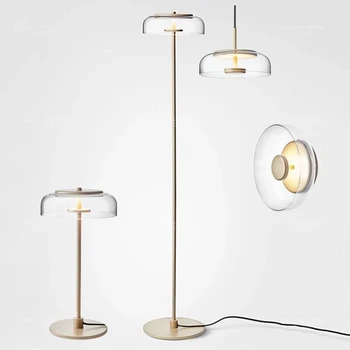 Pós-moderno chão de vidro da lâmpada Led Nórdicos design minimalista lâmpada de réplica Para Sala de estar, Quarto de Estudo de Decoração de Casa de ouro lâmpada de assoalho