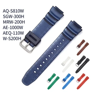 18mm Correia de Relógio para Casio AQ-S810W/S800W SGW-300H/a 400 h AE-1000W/1200 W-S200H W-735H Homens Mulheres Colorido PU pulseira Bracelete