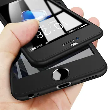 360 Completo Telefone Para o iPhone 7 6 6 8 Plus SE DE 2020 PC Capa Protetora Para iPhone 12 11 Pro Max X XR XS Casos Com Vidro