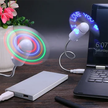 DIY Programável Fã FlexibleLED Gadgets Fã de Luz usb Colorido arco-íris Fã da Lâmpada Criativo para Powerbank Presente de Natal de Verão