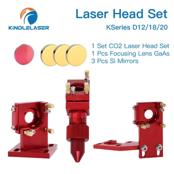 KINDLELASER K40 Cabeça do Laser Conjunto de Diâmetro.12/18/20 F50.8GaAs foco da lente de Diâmetro.20mm Si Espelho para o CO2 Máquina de Corte & Máquina de Gravura