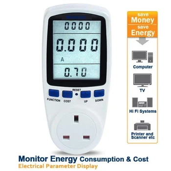 Digital Wattmeter Medidor de Potência de Energia Watts, Tensão, Amplificadores de Medidor com Display LCD Modos de Economia de Energia Eletrônica Monitor