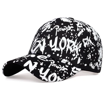 2020 novas letras de graffiti impresso boné de beisebol de moda ao ar livre algodão pai chapéu casual, esporte de hip-hop chapéus de homens e mulheres selvagens caps