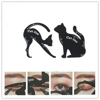 1Set Mulher Gato Linha de Delineador Estênceis DIY Pro Olho Modelo do Shaper do Modelo Fácil Para Maquiagem Ferramenta