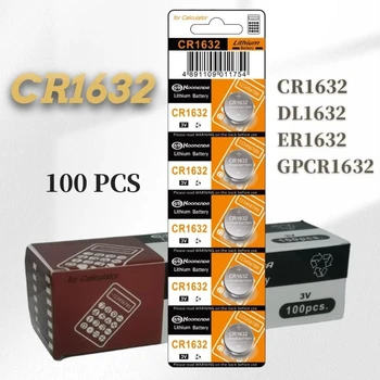 100pcs CR1632 DL1632 3V de Lítio Baterias de Célula de Botão de Moeda Bateria Calculadora Brinquedo Médica Baterias