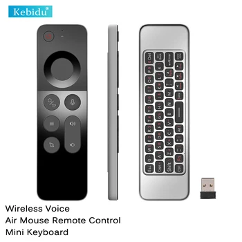 Kebidumei 2.4 G sem Fio de Voz, Ar Mouse Controle Remoto Mini Teclado Para casa inteligente interruptor remoto de TV de Vídeo Para Android Ganha MAC