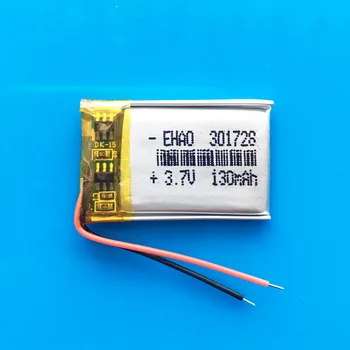 3,7 V 130mAh 301728 de polímero de Lítio recarregável lipo bateria para MP3 GPS bluetooth alto-falante fone de ouvido fone de ouvido câmera