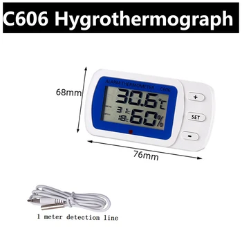 Digital Thermo Higrômetro Mini-Frigorífico Conveniente do Higrómetro do Termômetro de Grande exposição do LCD do Ímã Gancho Com Sonda C606