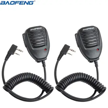 2pcs Baofeng Handheld Microfone alto-Falante MICROFONE para o Baofeng UV-5R BF-888S UV-S9 BF-F11 UV-82, Além de Duas Vias de Rádio Walkie-Talkie UV 5R