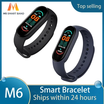 M6 Smart Watch Homens Mulheres Fitness Esportes Eletrônicos Inteligentes Pulseira Bluetooth Música de Ritmo Cardíaco Smartwatch Para Xiao Mi Android ios