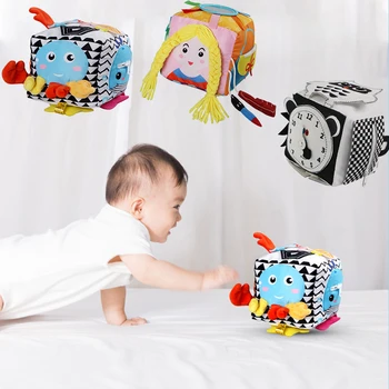 Cubos Ocupado Conselho Montessori Brinquedos Sensoriais Brinquedos para Crianças de 1-3 Anos Habilidades Motoras Finas Brinquedos Atividade de Bordo para Viagens Brinquedo Educativo