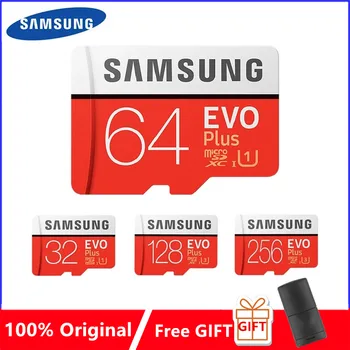 Original SAMSUNG EVO Plus Cartão Micro SD de 128GB 64GB 32GB 256 GB 512 GB Cartão de Memória C10 U1 U3 4K de 100 MB/S TF Cartão