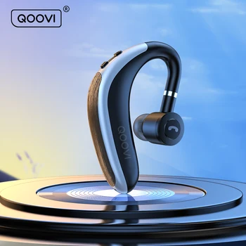 QOOVI de Ouvido Bluetooth Gancho de Fones de ouvido sem Fio, Fones de ouvido Fones de ouvido mãos livres 30 dias de Longa Espera Impermeável Fone de ouvido com Microfone