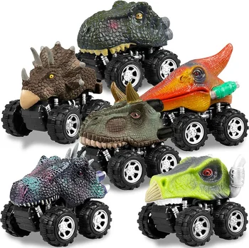 Dinossauro de Brinquedo de Puxar Carros Realistas Dino Carros Mini Monster Caminhão com Pneus Grandes Pequeno Dinossauro de Brinquedos para as Crianças Presentes de Aniversário