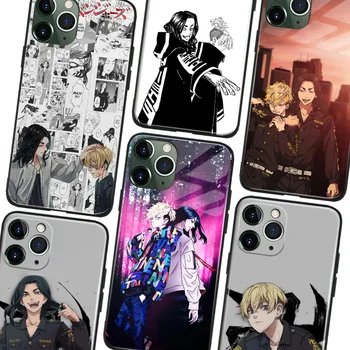 Baji e Chifuyu Tóquio Revengers Anime TPU Macio Vidro Telefone de Caso para o IPhone SE 6s 7 8 14 Plus X Xr Xs 11 12 13 14 Mini Pro Max.