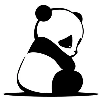 DasDecal Chateado, Triste Bonito Pequeno Panda a Etiqueta do Carro Impermeável Decalque Laptop Guitarra Caminhão Motocicleta Auto Acessórios de PVC,15cm*14cm