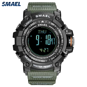 SMAEL Esporte Relógio Digital Homens Bússola Mundial de Tempo de Relógio Contagem de Calorias para Baixo Alarme à prova d'água relógio de Pulso Relógio Masculino 8020