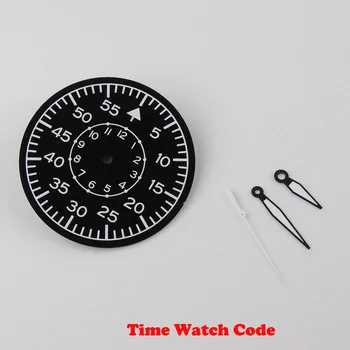 35.5 mm mostrador do relógio ajuste Miyota 82series Mingzhu2813 ST1612 movimento automático cara de relógio ponteiros do relógio agulhas luminosa peças de relógio