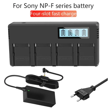 NP F970 F960 NP F770 Bateria 4-Canal Rápido inteligente Carregador para Sony F750 F950 NP-F550 NP-FM50 FM500H QM71 com fonte de alimentação de CA