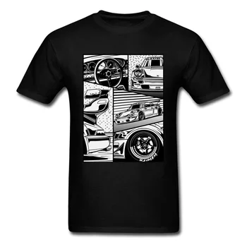 Carro japonês Detalhes da Estrutura JDM Camisetas Auto Car Verão Outono 100% Algodão O-Pescoço Homens T-Shirt de Manga Curta Impresso Roupas