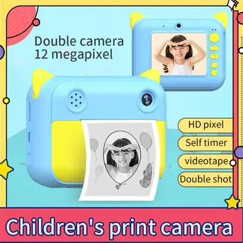 Garoto Mini Instantâneas de Impressão da Câmara de Impressão Térmica Câmera Digital, Câmera de Foto da Menina Brinquedo de Criança Câmera de Vídeo de um Menino de Presente de Aniversário