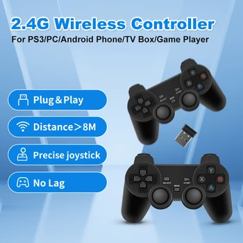 2.4 G sem Fio Gamepad Para Retro Consola de jogos/PS3/Android/Caixa de PC/Celular/Laptop Controlador de Jogo com Joystick