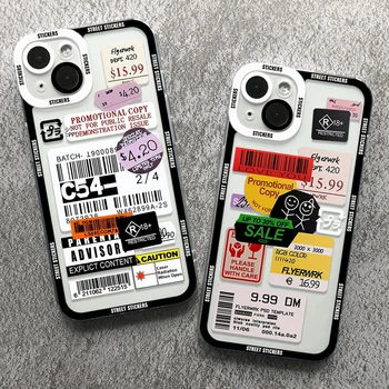 A moda de Adesivos de Telefone de Caso Para o iPhone 14 13 12 11 Pro Max Mini XS X XR SE 7 8 Plus Capa Mole