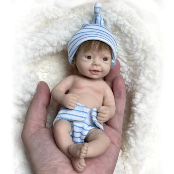 6 Polegadas De Silicone Sólido Renascer Boneca Realistas Feitos À Mão Mini Adorável Bebe Reborn Boneca Pеборн Bebê Reborn Kукла