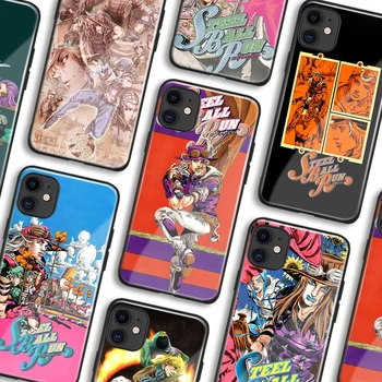 Steel Ball Run Jojo's Bizarre Mangá Anime Casos de Telefone Para o iPhone 11 12 Mini Pro XS Max 6s X XR 7 8 Plus SE TPU Macio Tampa de Vidro