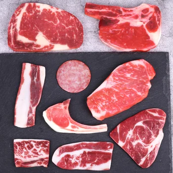 Casa Artesanato Simulação De Alimentos Crus Bife De Carne Assado De Porco, Bacon Modelo De Fotografia Com Adereços De Decoração Da Janela