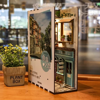 DIY Beco Livro Recanto de Veneza, Itália Beco da Rua de Trás Lane Estante de Madeira Aparador Bookshelf Modelo de Kit de Construção de Brinquedo de Presente de Aniversário