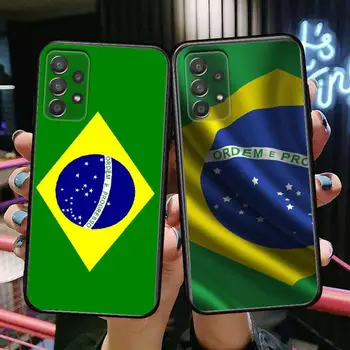 Bandeira brasileira Caso de Telefone Casco Para Samsung Galaxy A70 A50 A51 A71 A52 A40 A30 A31 A90 A20E 5G a20s Preto Shell Arte Célula Cove