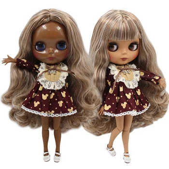 GELADO DBS Blyth boneca conjunta corpo marrom mistura cabelo loiro de cabelo 30cm 1/6 bjd brinquedo meninas dom