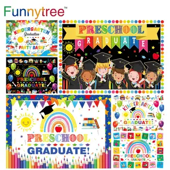 Funnytree jardim-de-Infância de Graduação Parabéns Classe de 2022 Colorido de Fundo Pré-escolar Quadro de Baile Celebrar o pano de Fundo da Foto