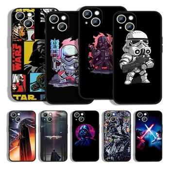 Disney Star Wars Para Apple iPhone 13 12 11 Pro Max mini XR XS X 8 7 6 6 Plus Preto Silicone Macio Caso de Telefone Coque