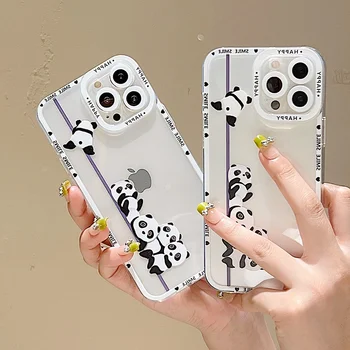 Ottwn Transparente Panda Bonito Padrão de Telefone de Caso Para o iPhone 14 Mais De 14 Pro Max 13 12 11 Pro 7 8 Plus SE de 2020 TPU Macio da Tampa Traseira