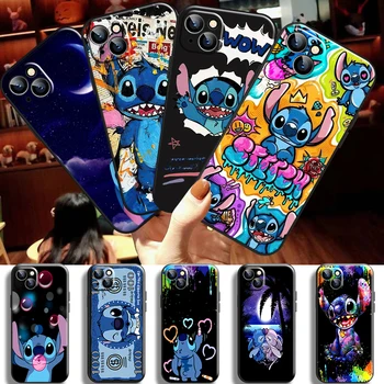 Disney Bonito Lilo Stitch Caso de Telefone Para o iPhone 14 Pro Max 13 12 11 Pro Mini X XR XS Max 7 8 Plus Carcasa Líquido Capa de Silicone