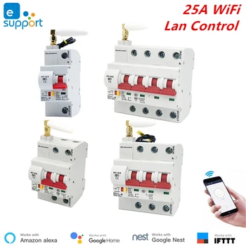 25A eWeLink wi-Fi Smart Disjuntor, Interruptor Automático de Sobrecarga, Proteção contra Curto-Circuito , Trabalho Com Alexa e Google para casa