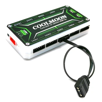 Para Coolmoon Fã Controlador de Adaptador de Cabo Pequeno 4Pin/6Pin para 5V ARGB 3Pin Conversor de Cabo de 4pin/6Pin Controlador de Adaptador de Cabo