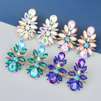 Multicolor opcional brilhantes de strass, pingente, brincos para mulheres com a moda de alta qualidade a jóia de cristal acessórios brincos