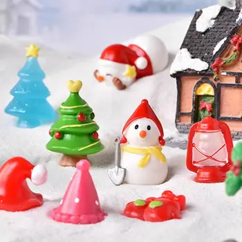 Miniatura de Decoração Bonitos e Adorável Resina Criativo Boneco de neve Forma de Visualização em Miniatura para Acessórios de Natal Venda de Figuras de Decoração de Casa