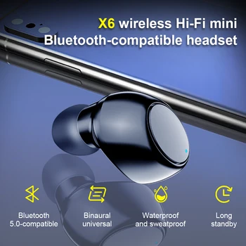 Mini Invisível sem Fio Fone de ouvido Único de Esportes de mãos-livres Bluetooth Fone de ouvido Fone de ouvido Estéreo com Microfone para Xiaomi iPhone