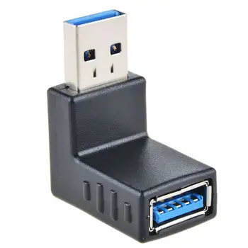 USB 3.0 Macho para Fêmea do Cabo de Extensão de 90 Graus Ângulo Direito de Adaptador de Plug