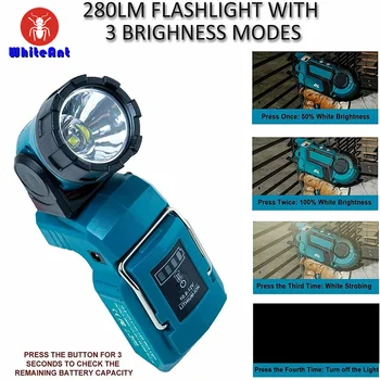 Para Makita 12V Max Lanterna Lanterna LED Lâmpada BL1015 BL1040 BL1016 ML106 sem fio de Mão de Luz DCL510