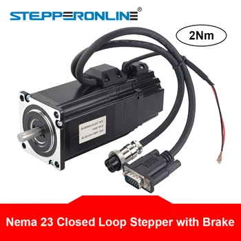 Nema 23 de malha Fechada Motor de Passo de 2Nm, com Freio Eletromagnético com Encoder 1000CPR 5A Nema23 Motor de Passo