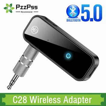 Bluetooth 5.0 Receptor Transmissor 2 em 1 C28 sem Fio Adaptador de 3.5 mm Jack Para o Carro de Música Receptor de Áudio Aux Fone de ouvido mãos livres