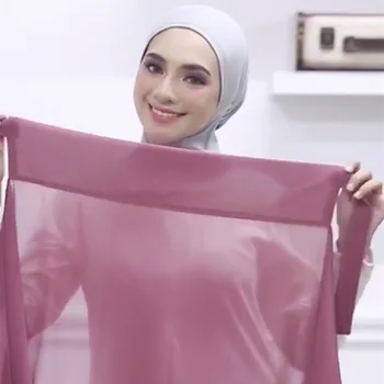 Moda das Mulheres Simples Bolha de Chiffon Com Corda Conveniente Hijab Envoltório Sólido de Cor Muçulmano Hijabs Cachecol Lenço de 12 CORES